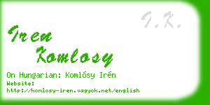 iren komlosy business card